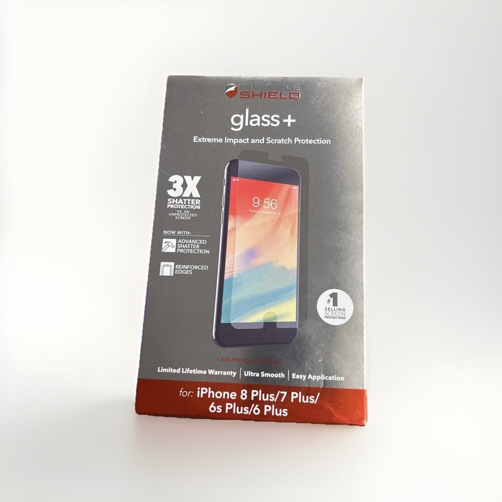 ZAGG Glass + for Iphone 8 Plus 7 Plus 6s Plus 6 Plus (New in Original Box)